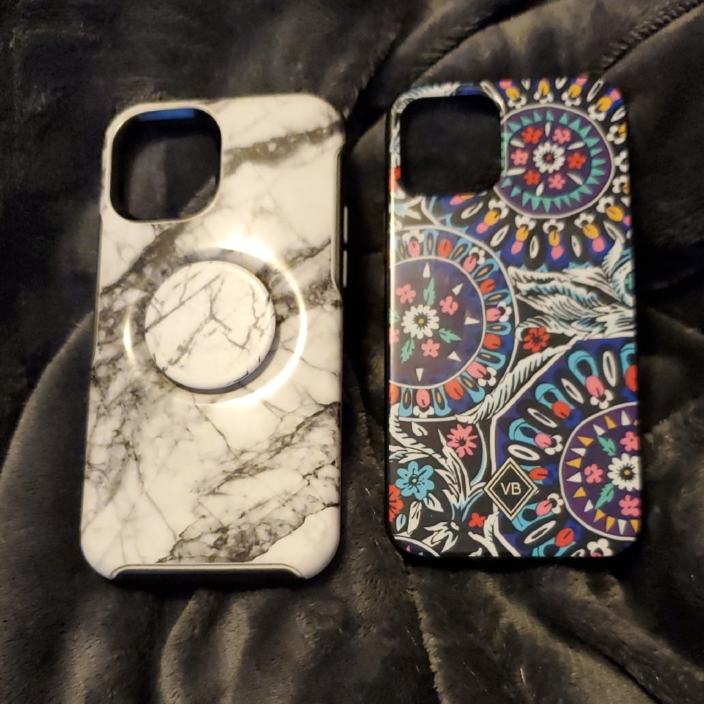 Black and White Marble & Floral Phone Case Set Iphone